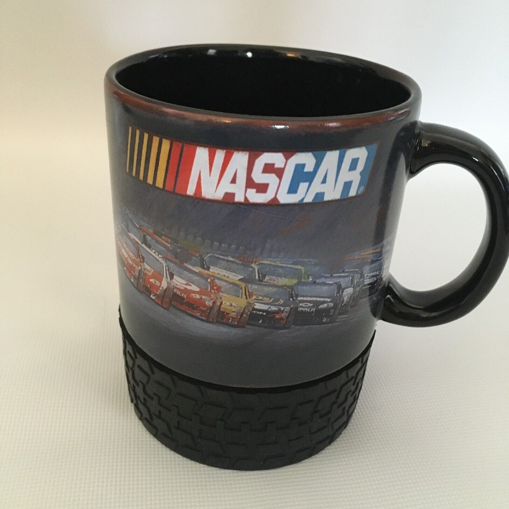 NASCAR  Racing Fan Silicon Tire Base  Race Car Coffee Mug Tea Cup Rare and HTF